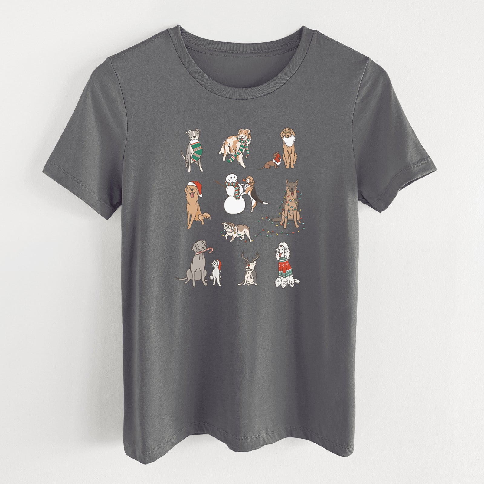 Christmas Pups - Women's Lightweight Relaxed Fit 100% Cotton Crewneck