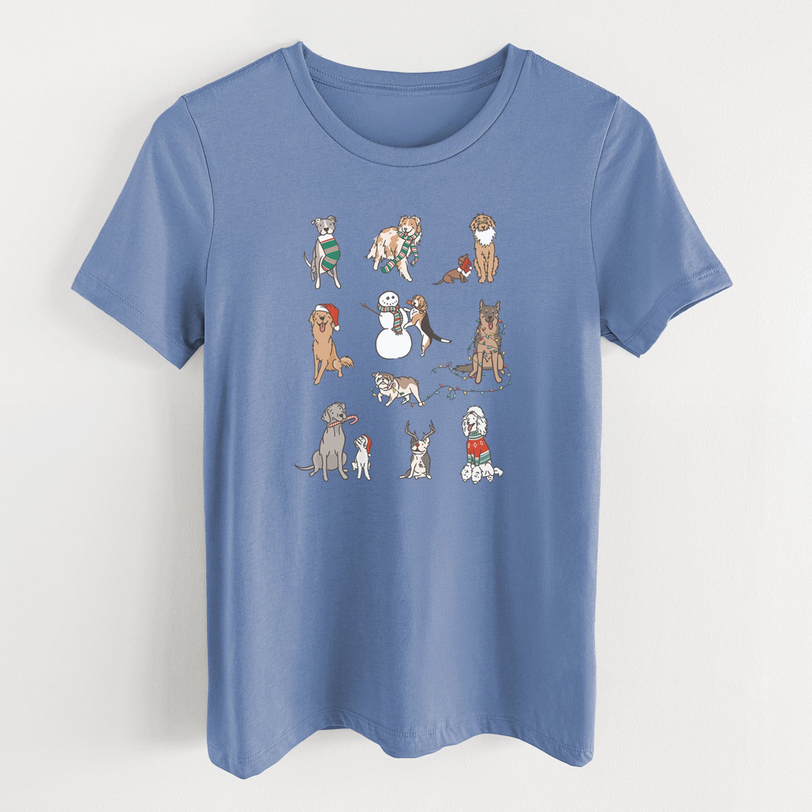 Christmas Pups - Women's Lightweight Relaxed Fit 100% Cotton Crewneck