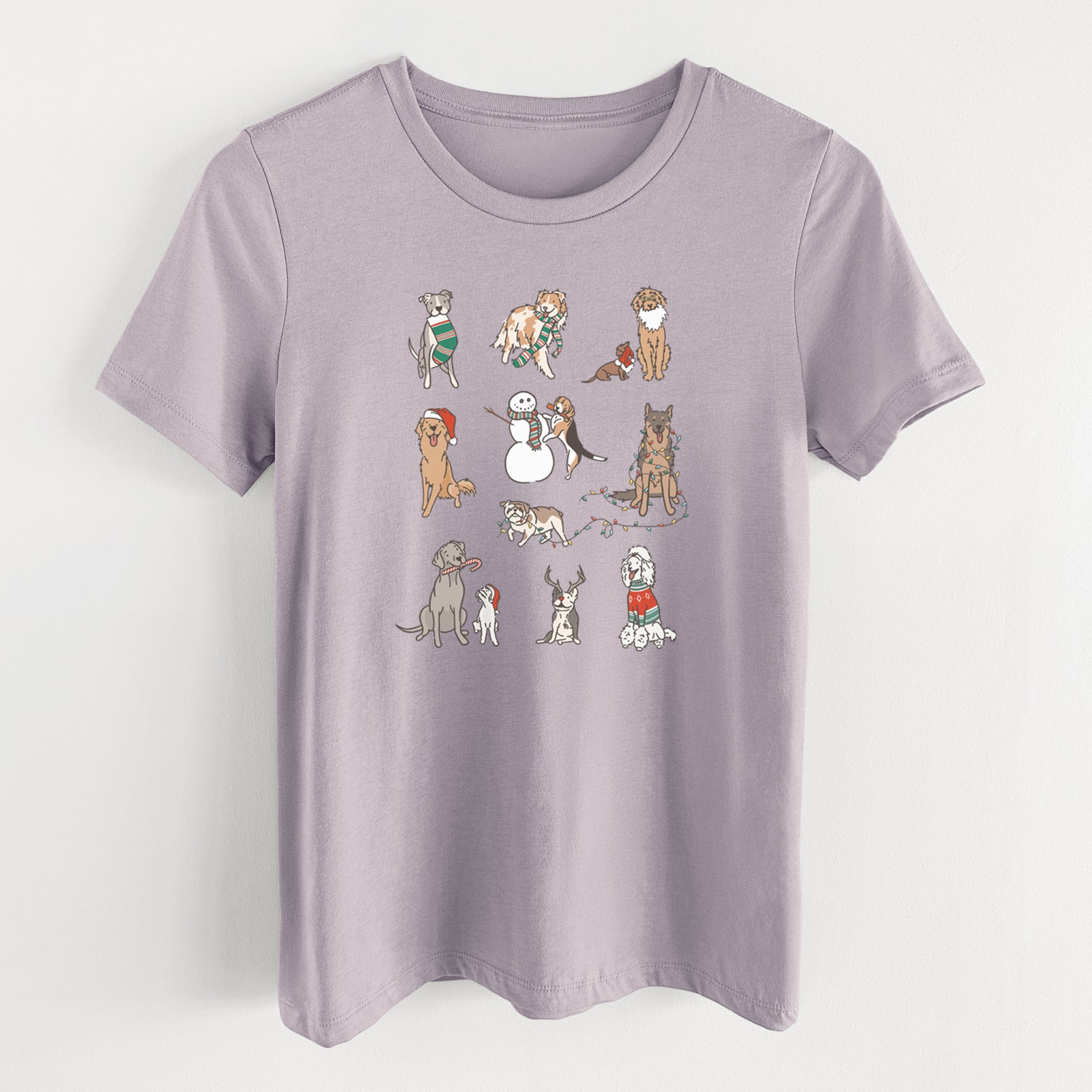 Christmas Pups - Women's Lightweight Relaxed Fit 100% Cotton Crewneck