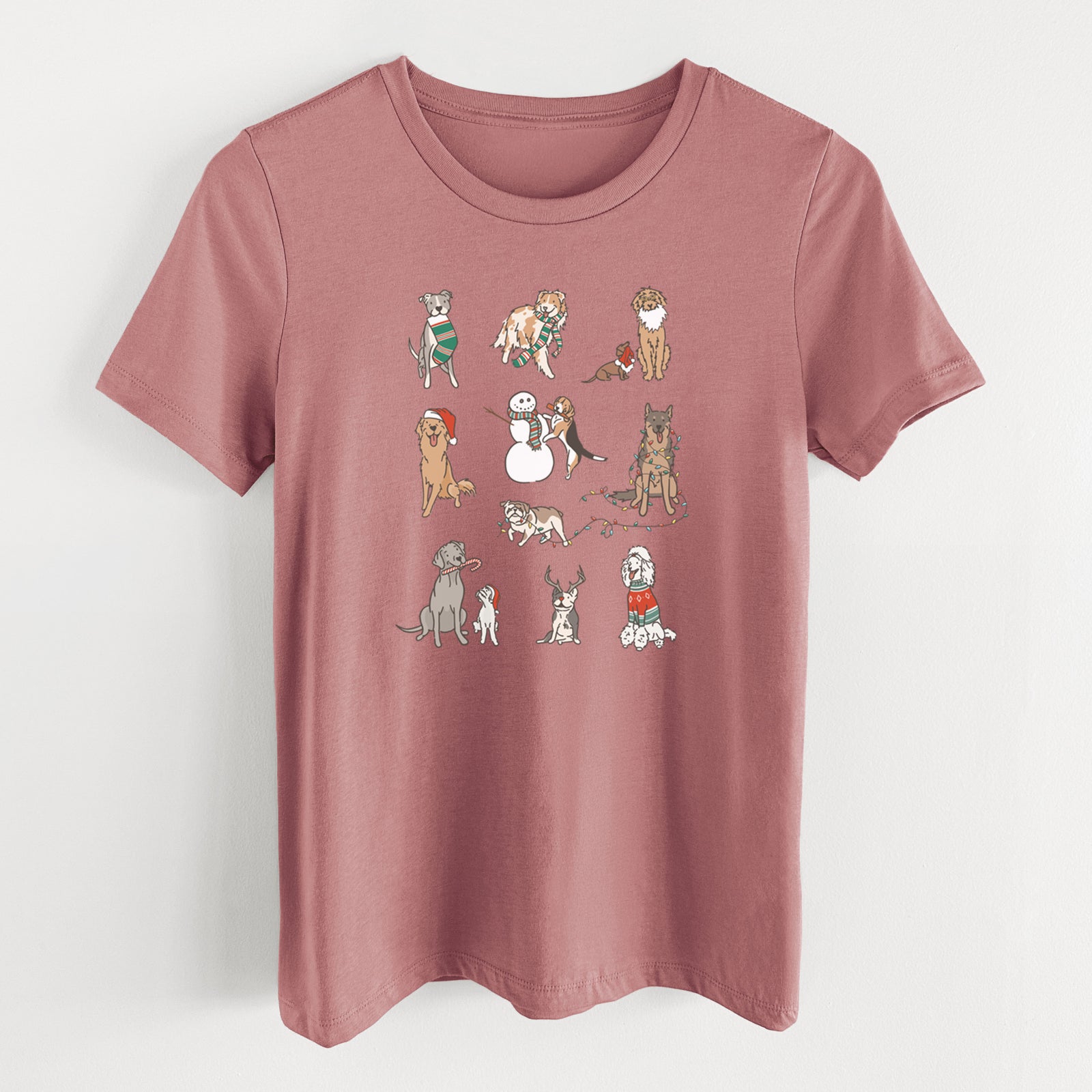 Christmas Pups - Women's Lightweight Relaxed Fit 100% Cotton Crewneck