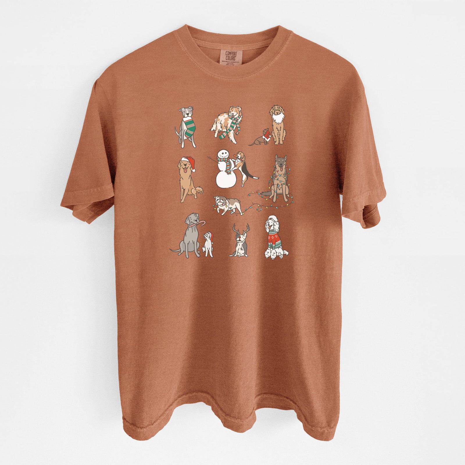 Christmas Pups - Unisex Comfort Colors Garment-Dyed Heavyweight T-shirt in Yam