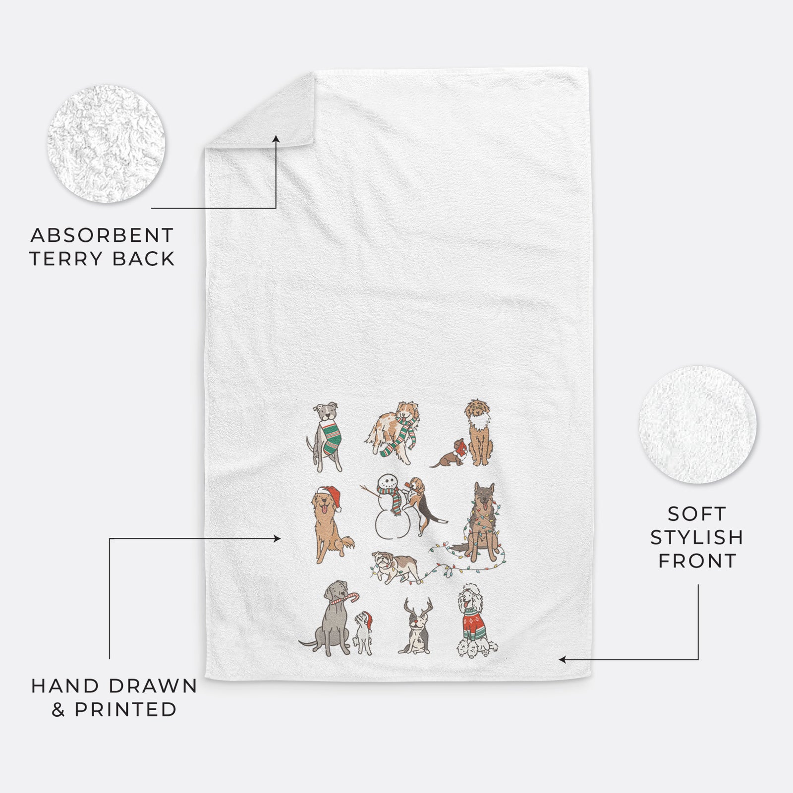 Christmas Pups Hand Towel