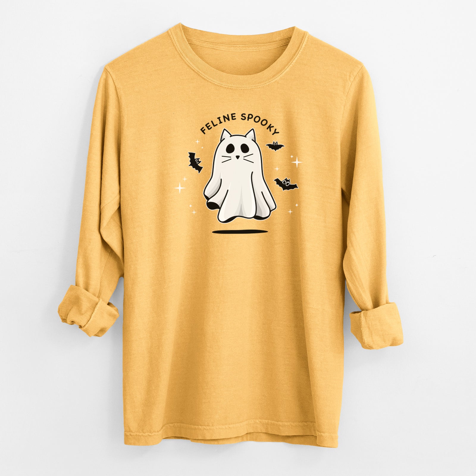 Vibrant Feline Spooky - Heavyweight 100% Cotton Long Sleeve