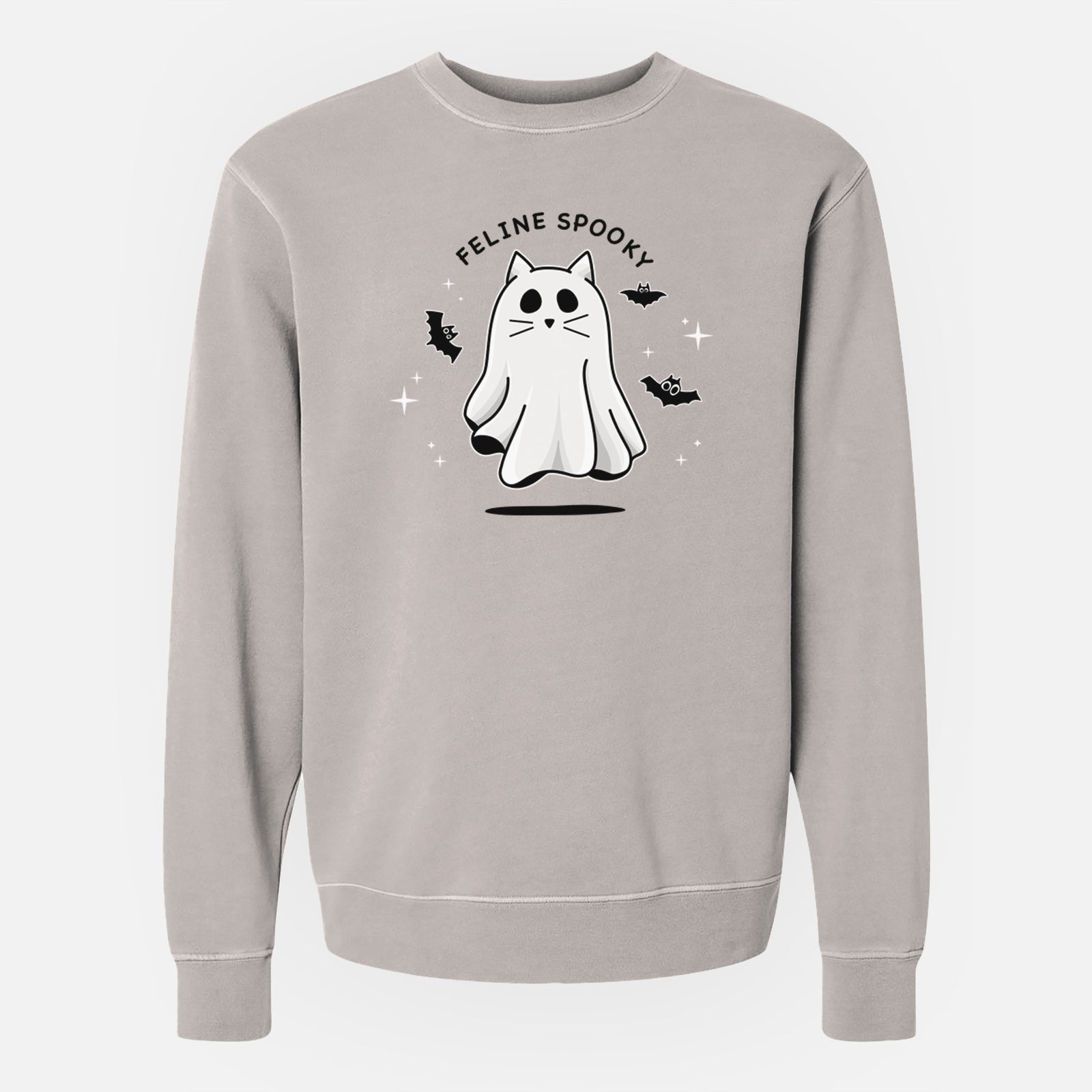 Vibrant Feline Spooky - Unisex Pigment Dyed Crew Sweatshirt