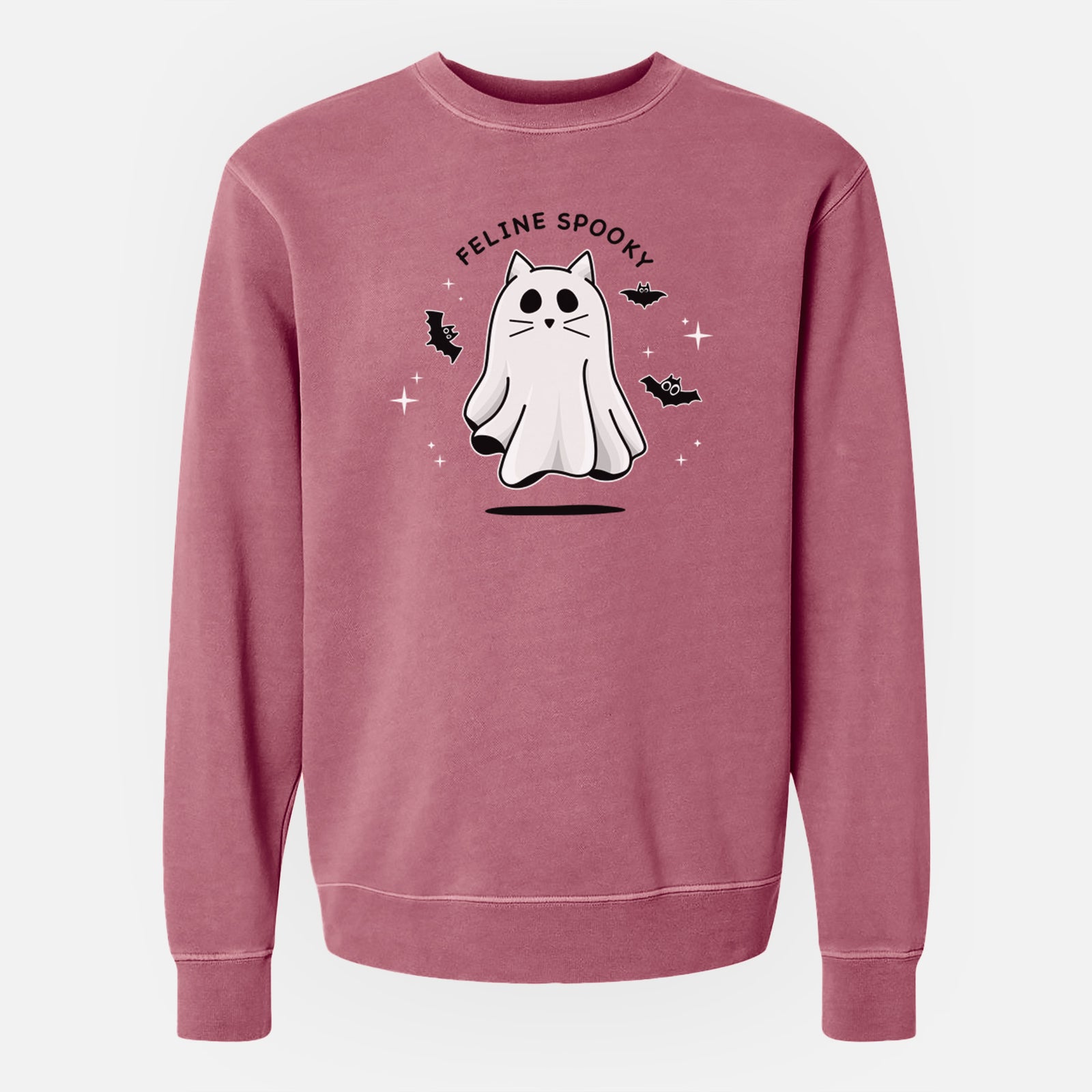 Vibrant Feline Spooky - Unisex Pigment Dyed Crew Sweatshirt