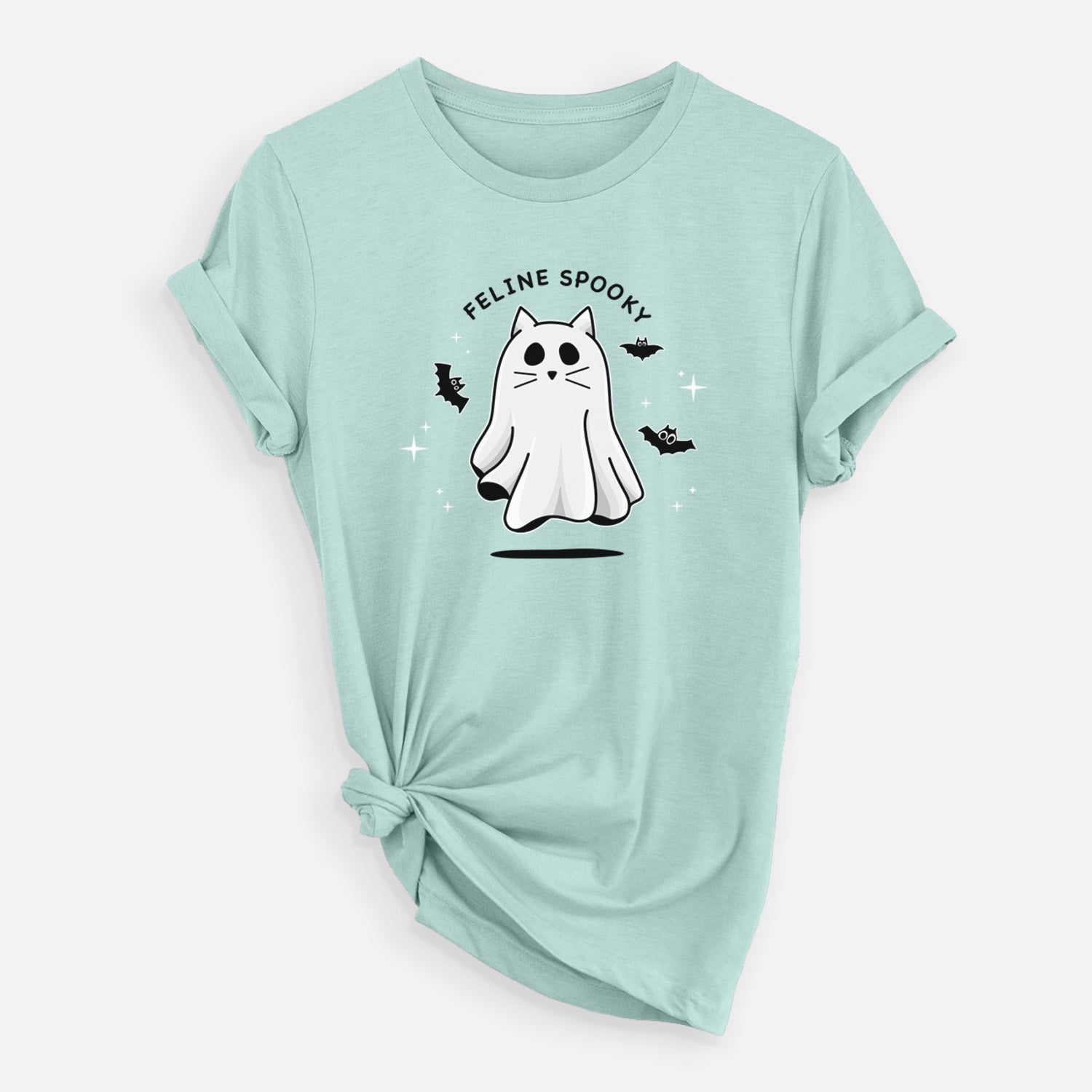 'Vibrant Feline Spooky' design on a Black Unisex crewneck