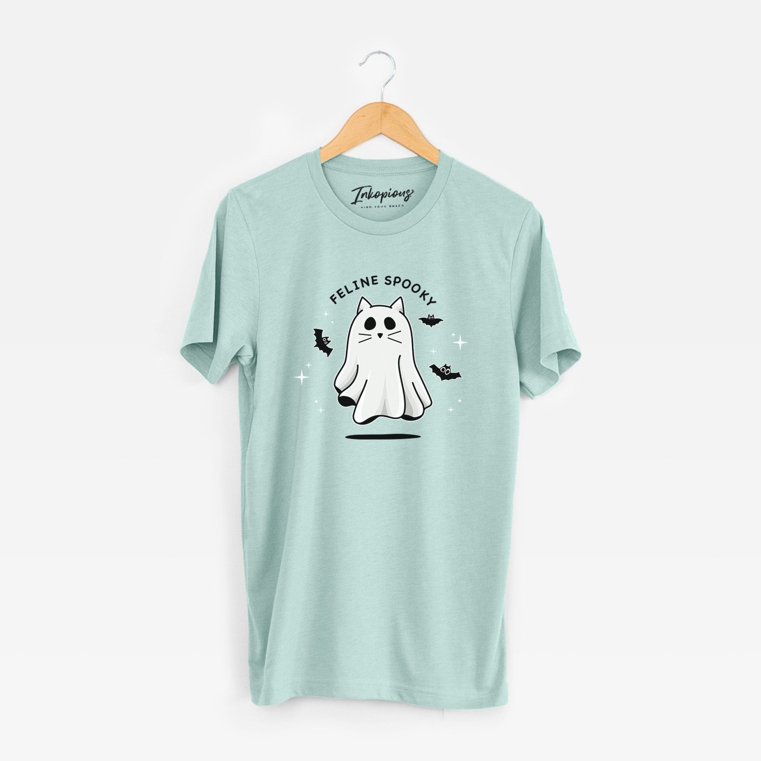'Vibrant Feline Spooky' design on a Black Unisex crewneck