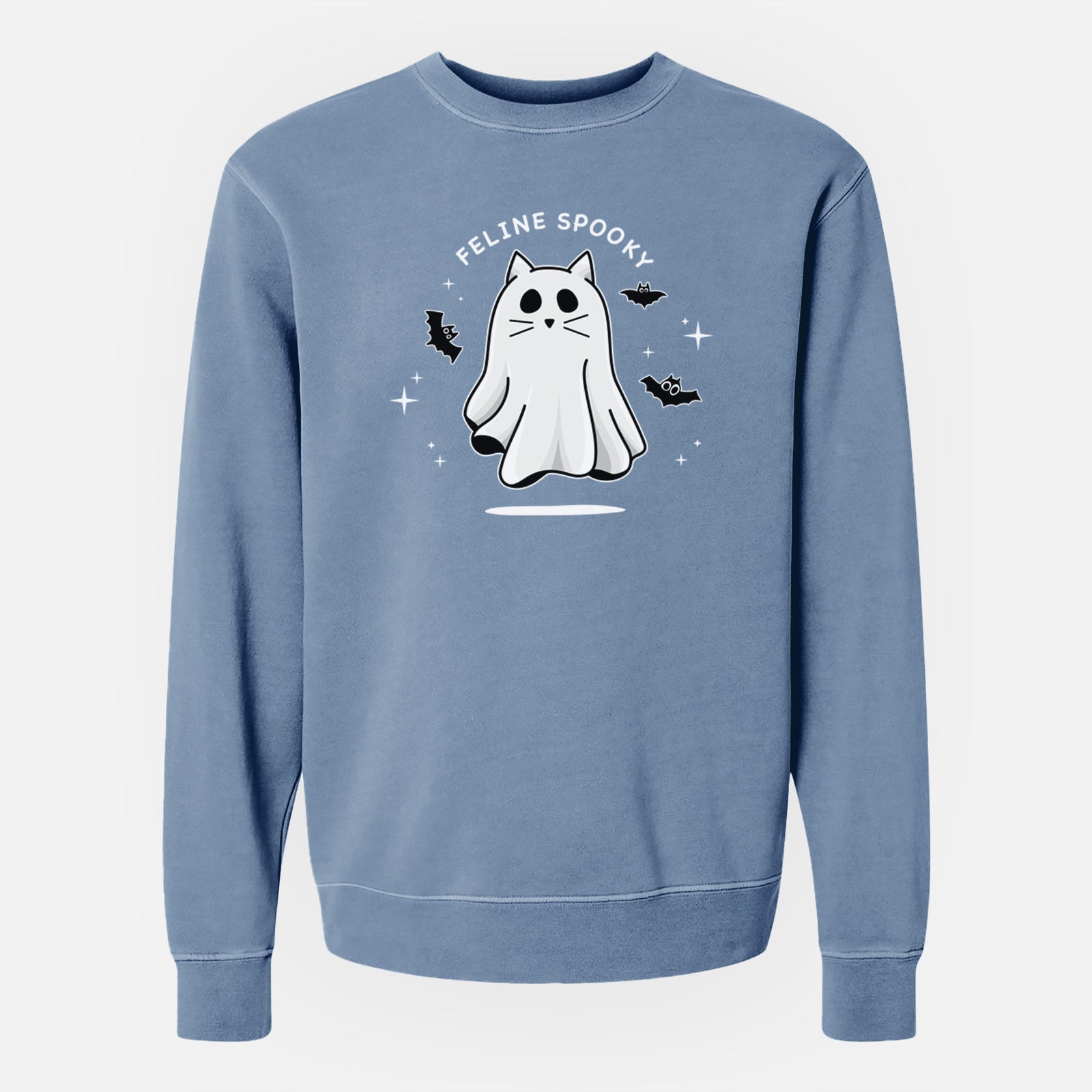 Vibrant Feline Spooky - Unisex Pigment Dyed Crew Sweatshirt