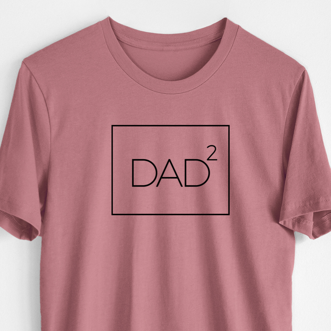 'Dad to the 2nd Power Boxed' design on a Mauve Unisex crewneck