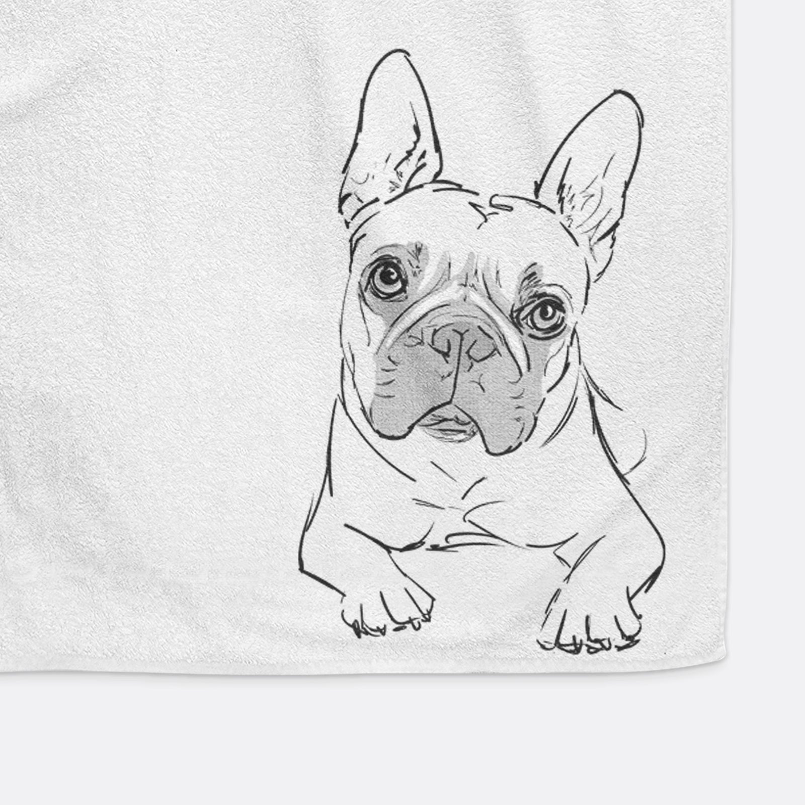 Doodled Buster the French Bulldog Premium Hand Towel