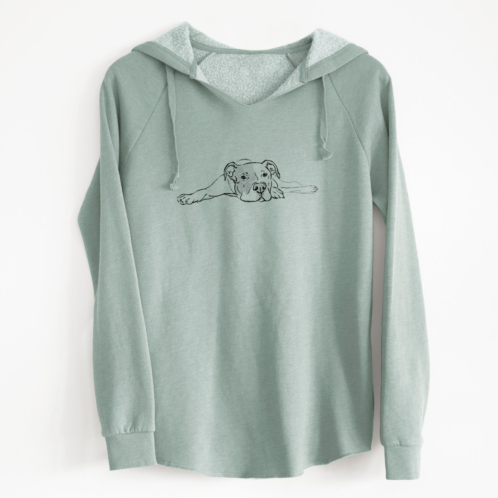 Doodled Harvey the American Staffordshire Terrier - Cali Wave Hooded Sweatshirt