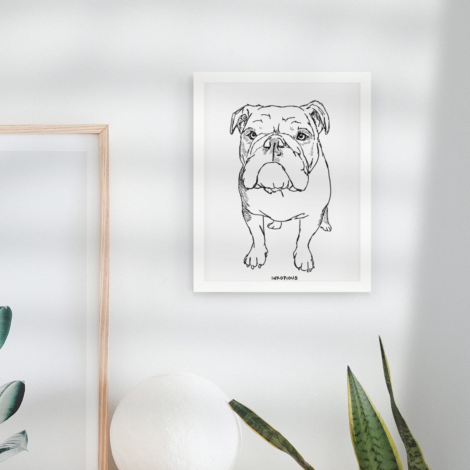 Doodled Henry the English Bulldog Art Print