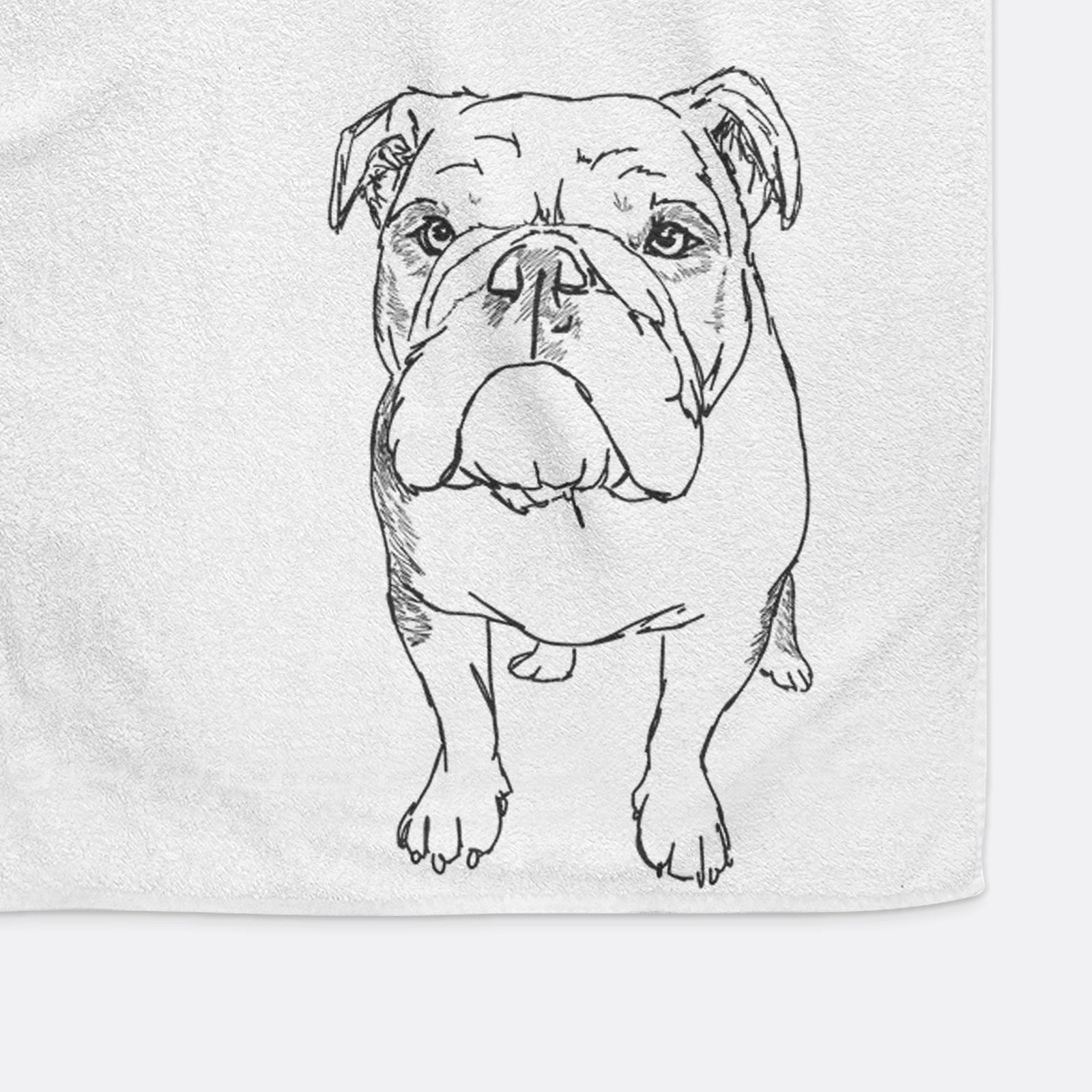 Doodled Henry the English Bulldog Decorative Hand Towel