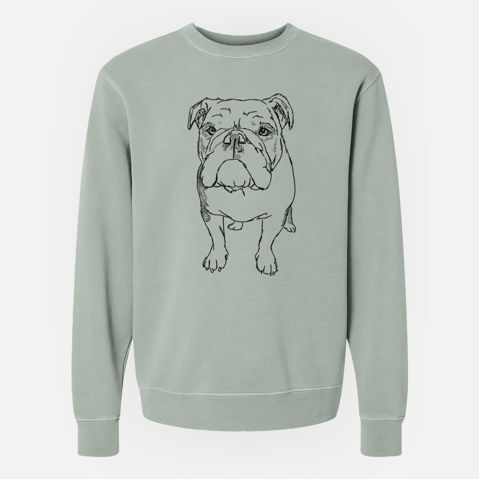 Doodled Henry the English Bulldog - Unisex Pigment Dyed Crew Sweatshirt