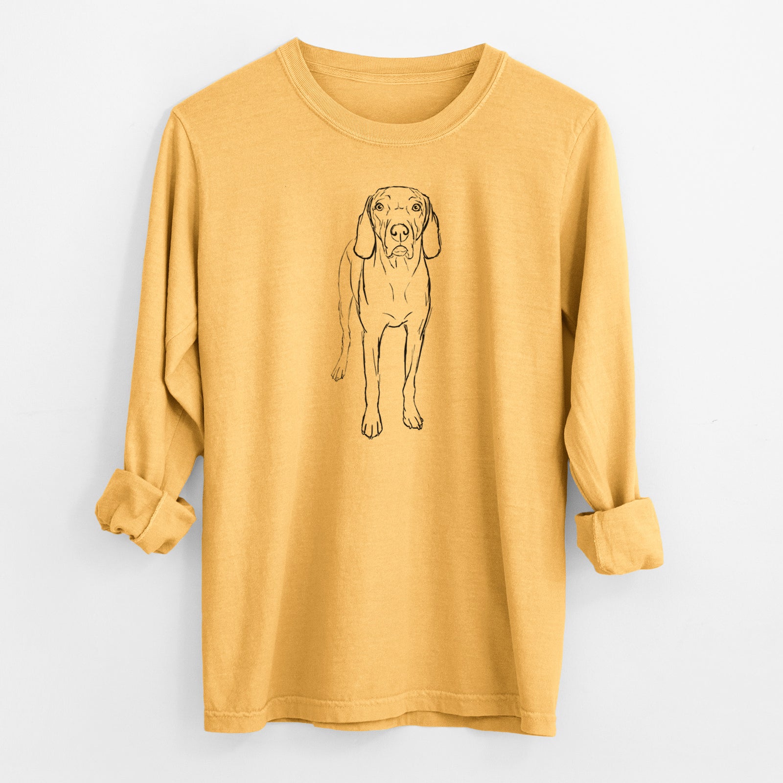 Doodled Hildy the Weimaraner - Heavyweight 100% Cotton Long Sleeve