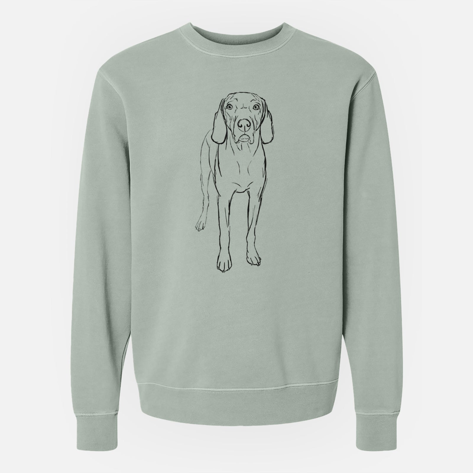 Doodled Hildy the Weimaraner - Unisex Pigment Dyed Crew Sweatshirt