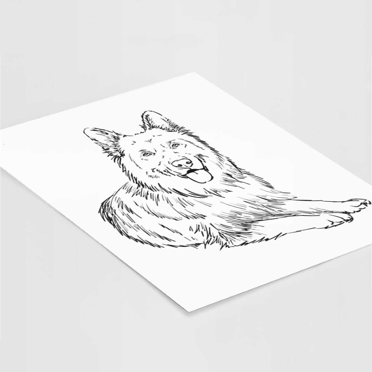 Doodled Jaxs the German Shepherd Art Print