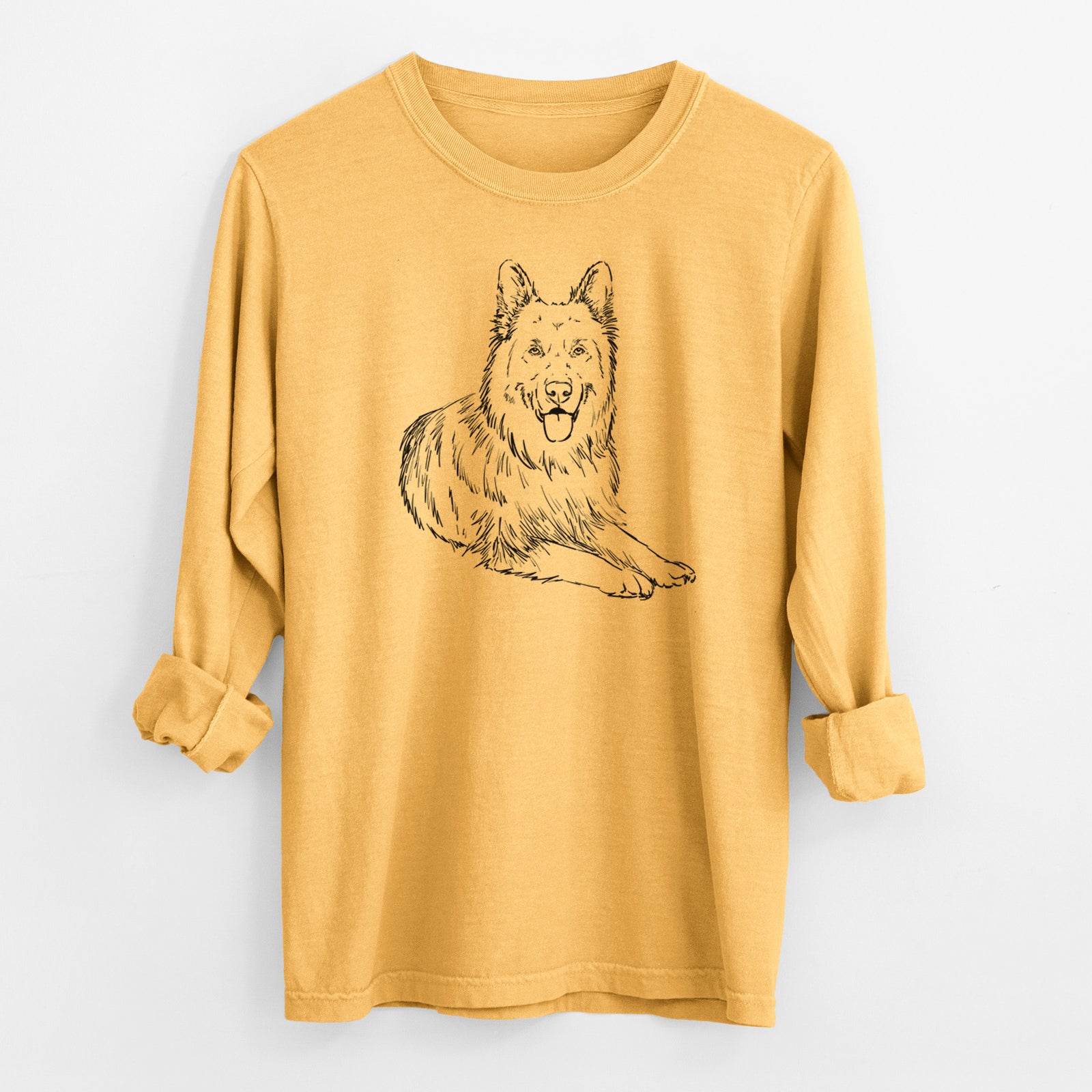 Doodled Jaxs the German Shepherd - Heavyweight 100% Cotton Long Sleeve