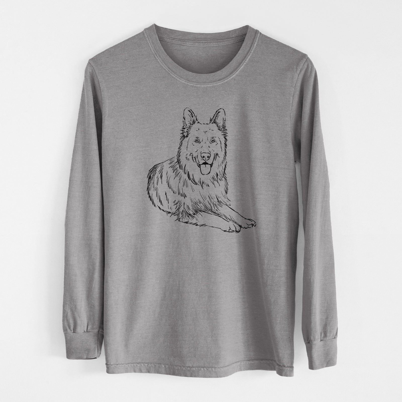 Doodled Jaxs the German Shepherd - Heavyweight 100% Cotton Long Sleeve