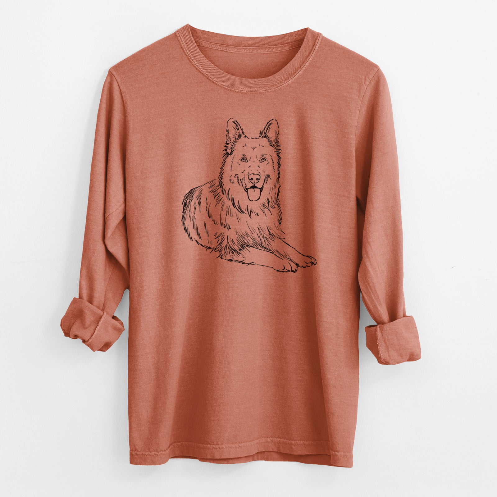 Doodled Jaxs the German Shepherd - Heavyweight 100% Cotton Long Sleeve