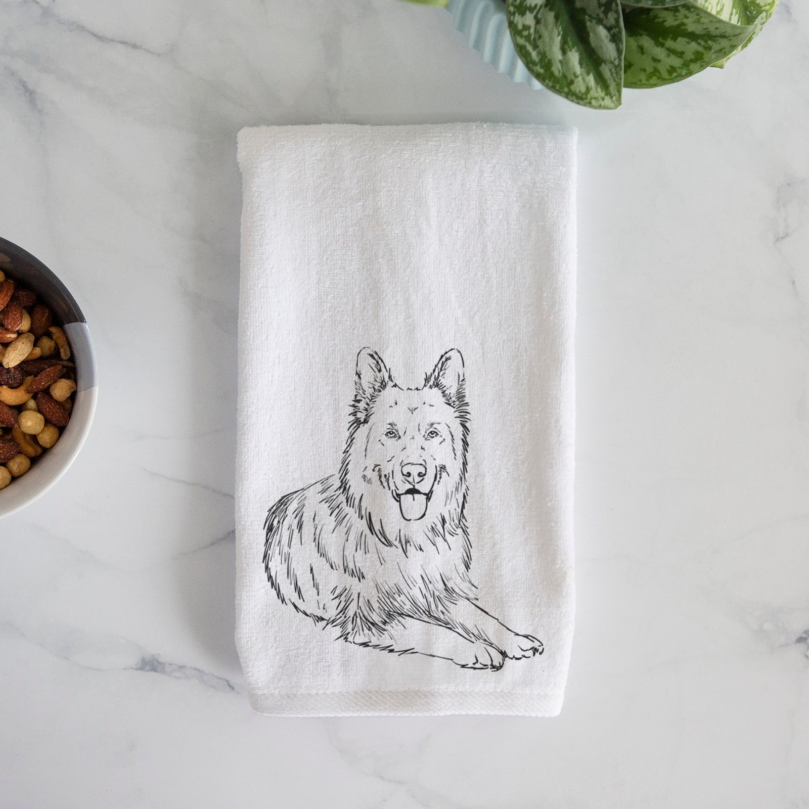 Doodled Jaxs the German Shepherd Premium Hand Towel