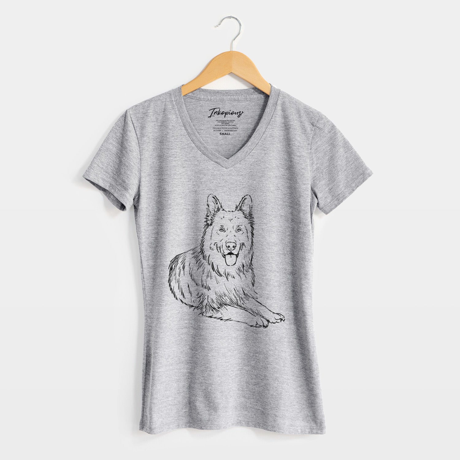 Doodled Jaxs the German Shepherd - Women's Perfect V-neck Shirt