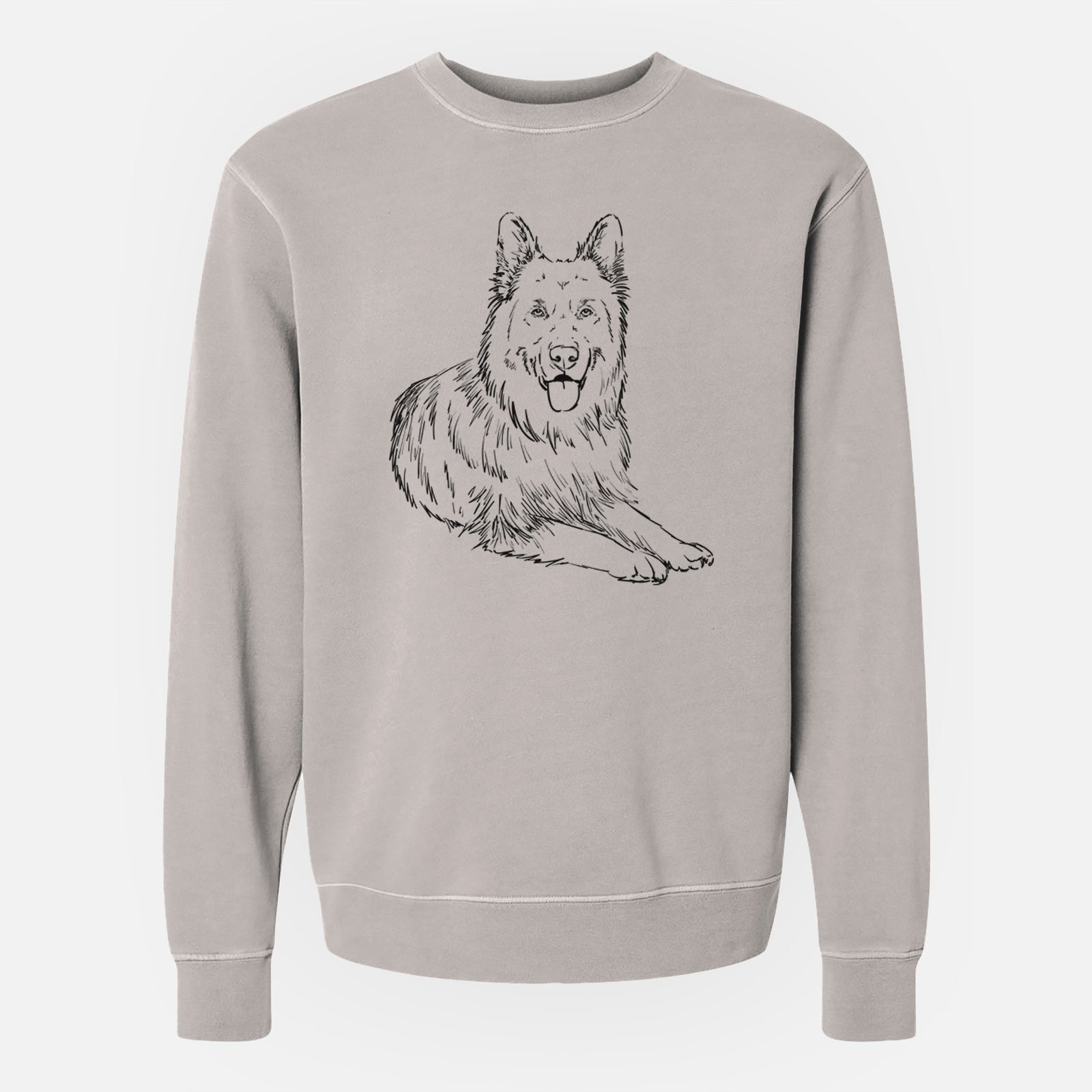 Doodled Jaxs the German Shepherd - Unisex Pigment Dyed Crew Sweatshirt