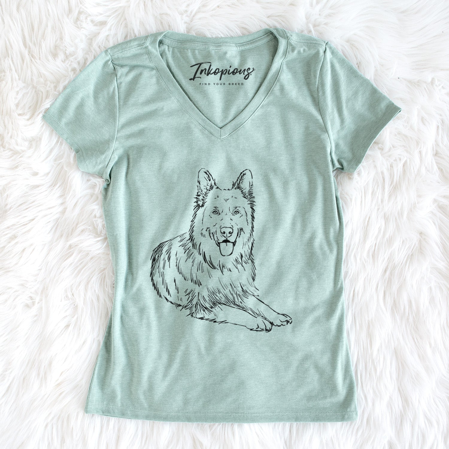 Doodled Jaxs the German Shepherd - Women's Perfect V-neck Shirt