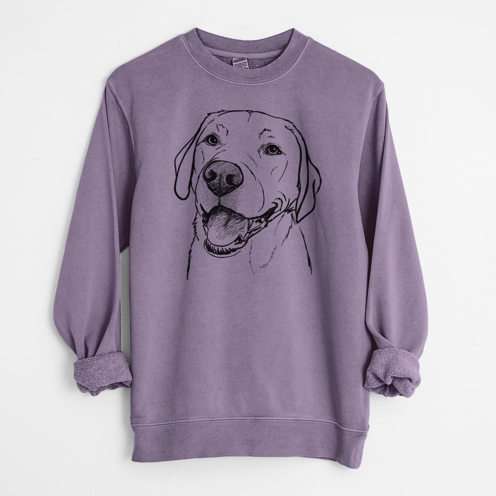 Doodled Jimmy the Larbrador Retriever - Unisex Pigment Dyed Crew Sweatshirt