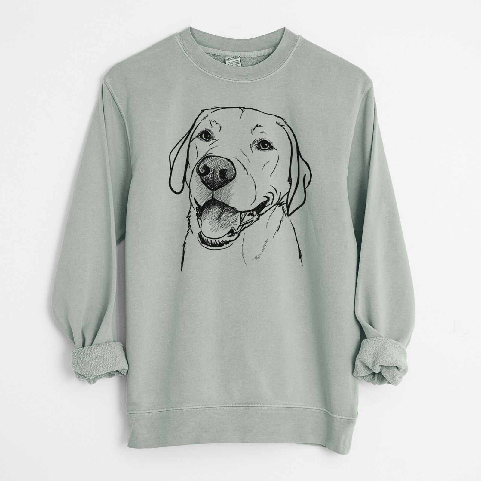 Doodled Jimmy the Larbrador Retriever - Unisex Pigment Dyed Crew Sweatshirt