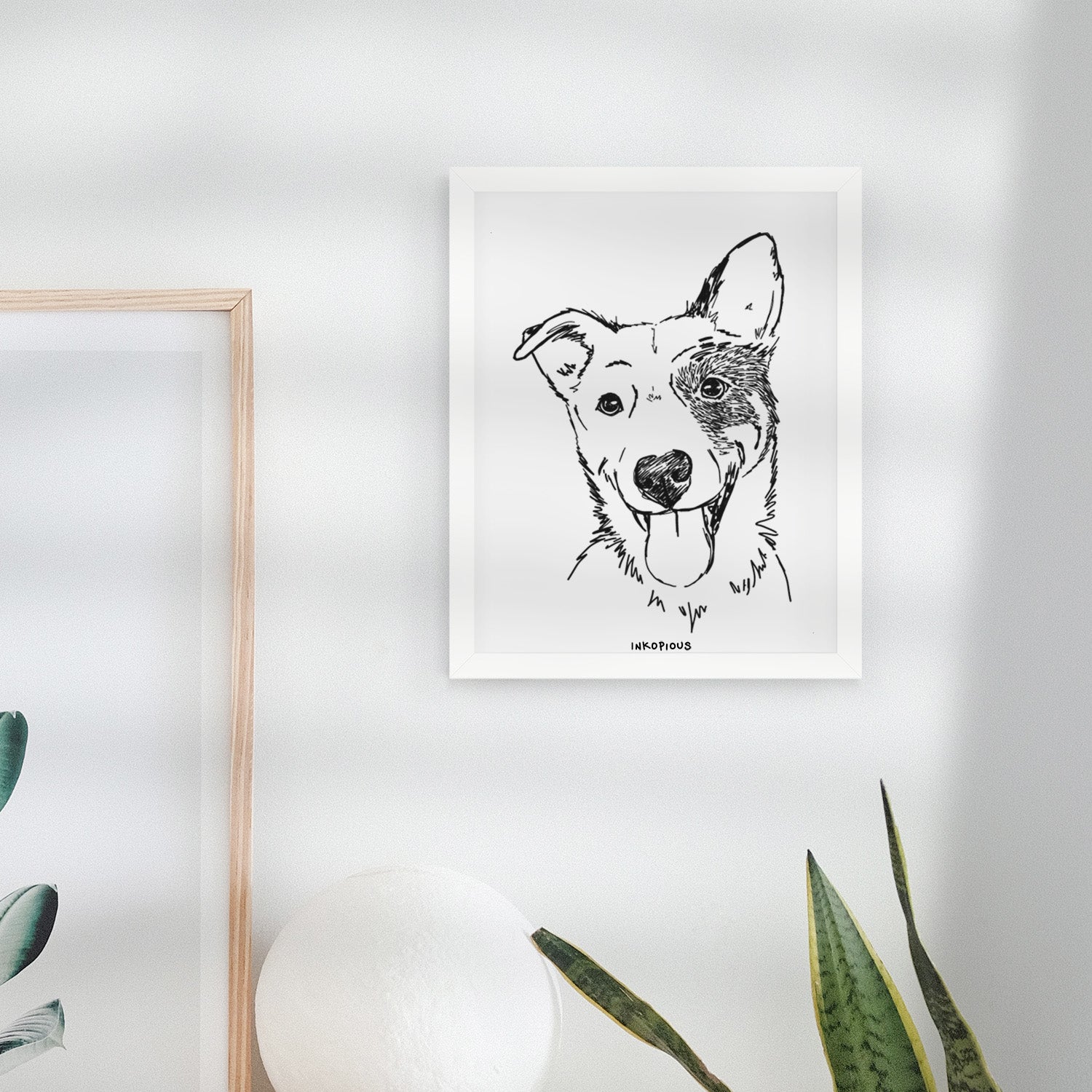 Doodled Ozzy the Mixed Breed Art Print