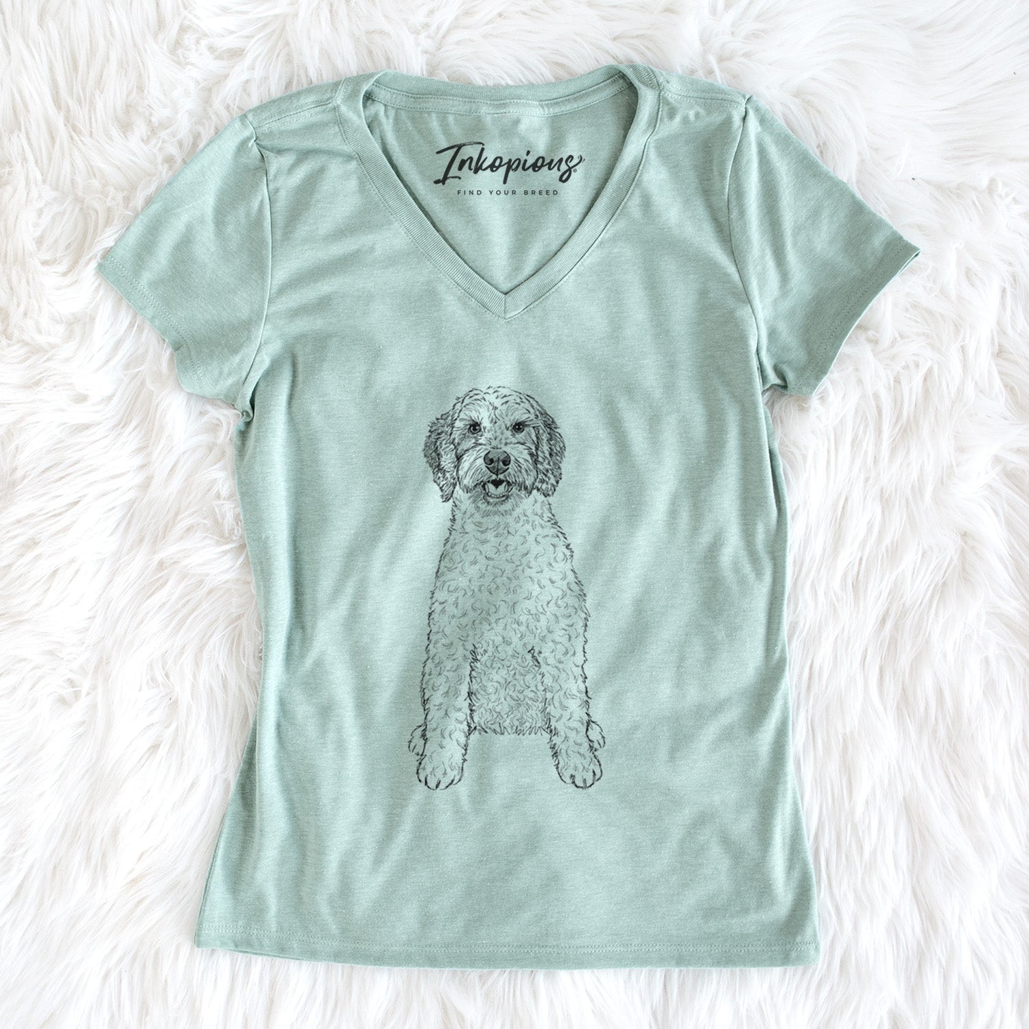 Doodled Penny the Mini Australian Labradoodle - Women's Perfect V-neck Shirt