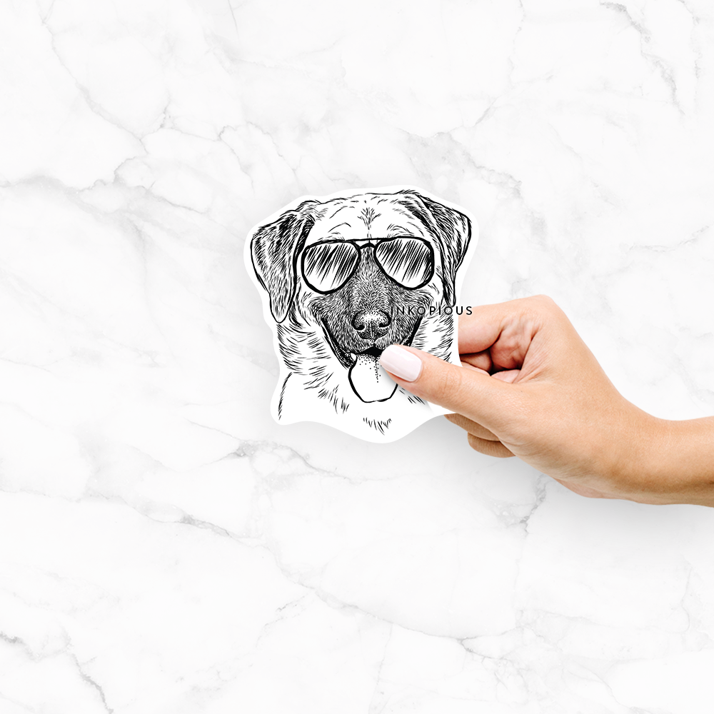 'Willow the Anatolian Shepherd' design on a decal sticker