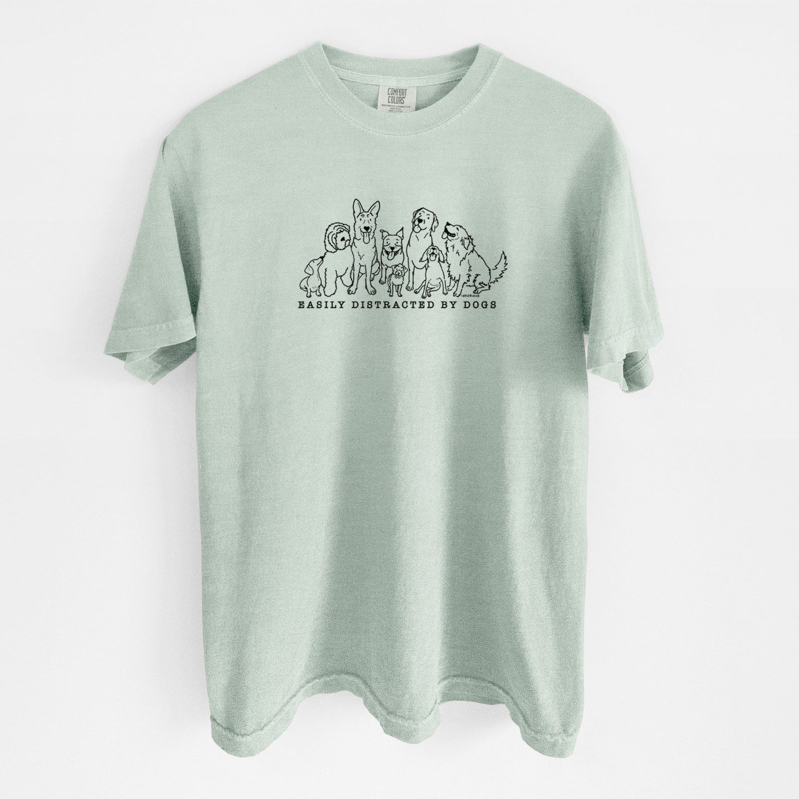 Distracted by Dogs - Unisex Comfort Colors Garment-Dyed Heavyweight T-shirt in Bay