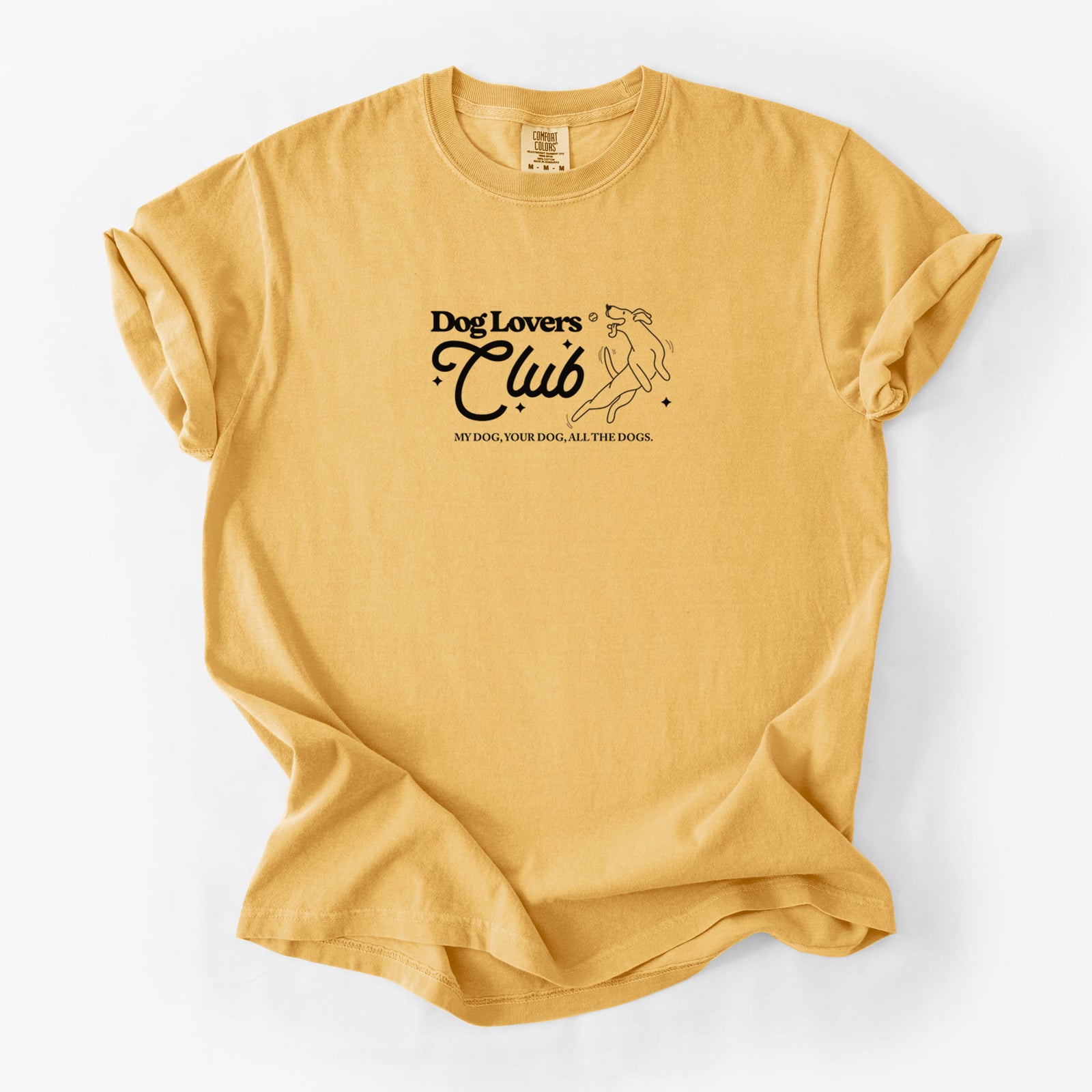 Dog Lovers Club - Unisex Comfort Colors Garment-Dyed Heavyweight T-shirt in Golden Wheat