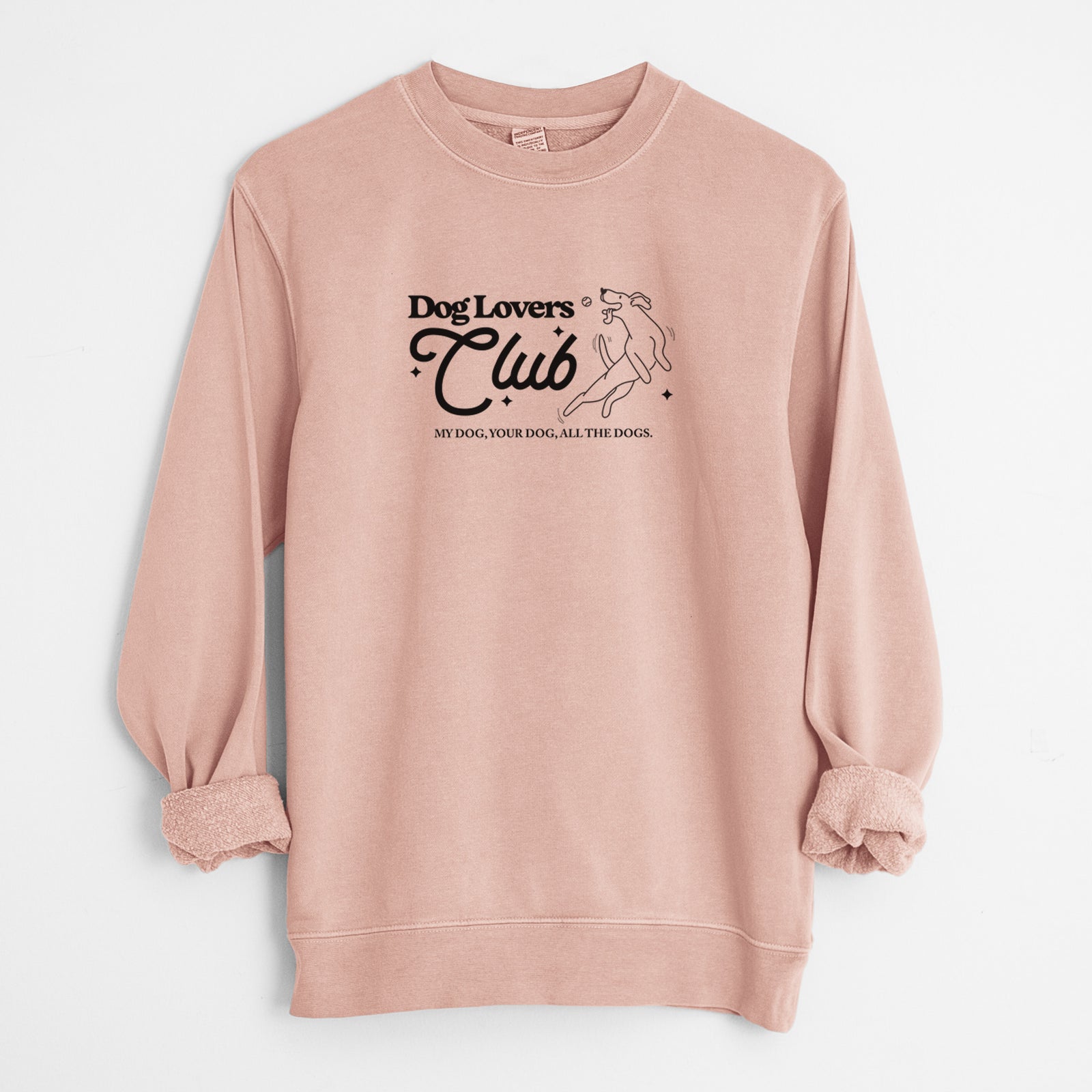 Dog Lovers Club - Unisex Pigment Dyed Crew Sweatshirt in Dusty Pink