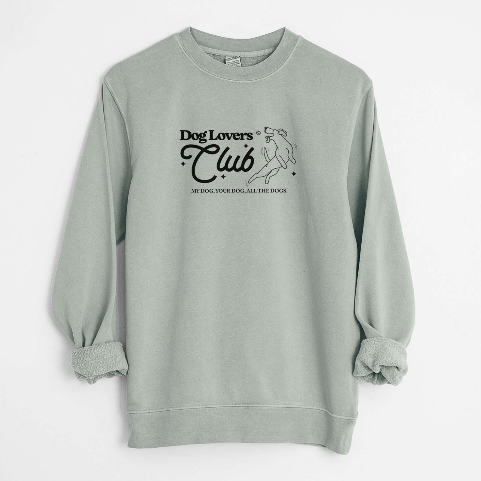 Dog Lovers Club - Unisex Pigment Dyed Crew Sweatshirt in Sage