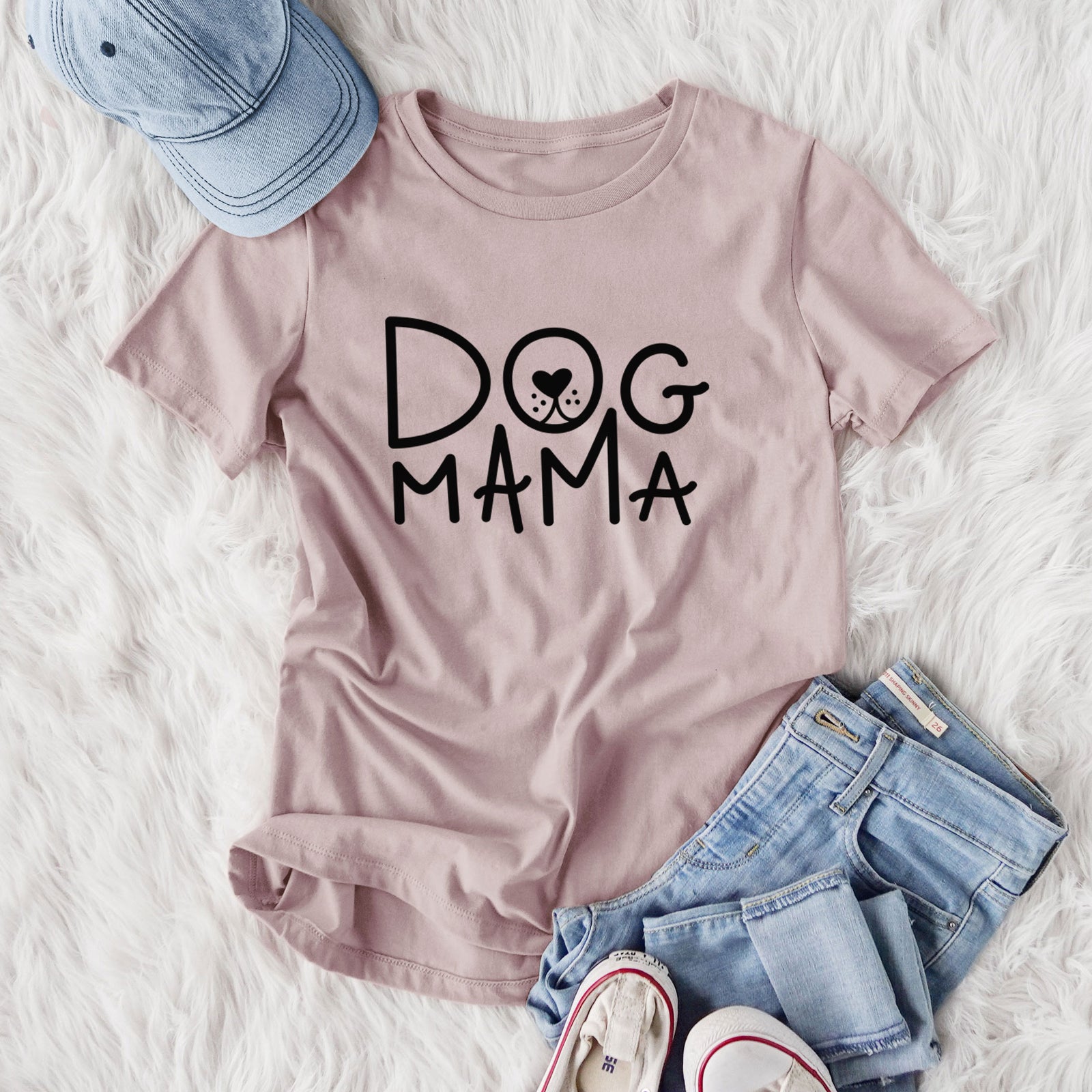Dog Mama - Women's Lightweight Relaxed Fit 100% Cotton Crewneck