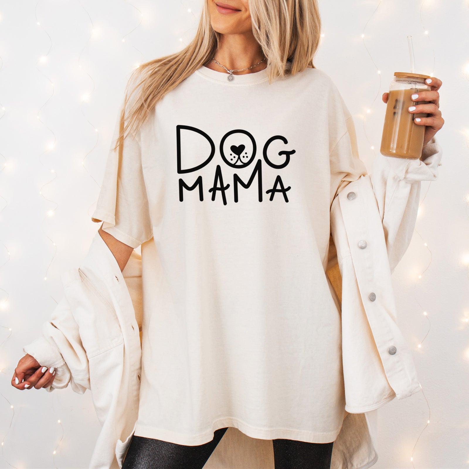 Dog Mama - Unisex Comfort Colors Garment-Dyed Heavyweight T-shirt, worn by model