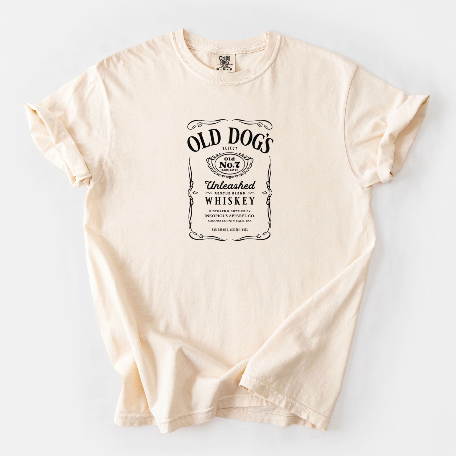 Old Dog’s No. 7 – Unleashed Whiskey - Unisex Comfort Colors Garment-Dyed Heavyweight T-shirt in Ivory