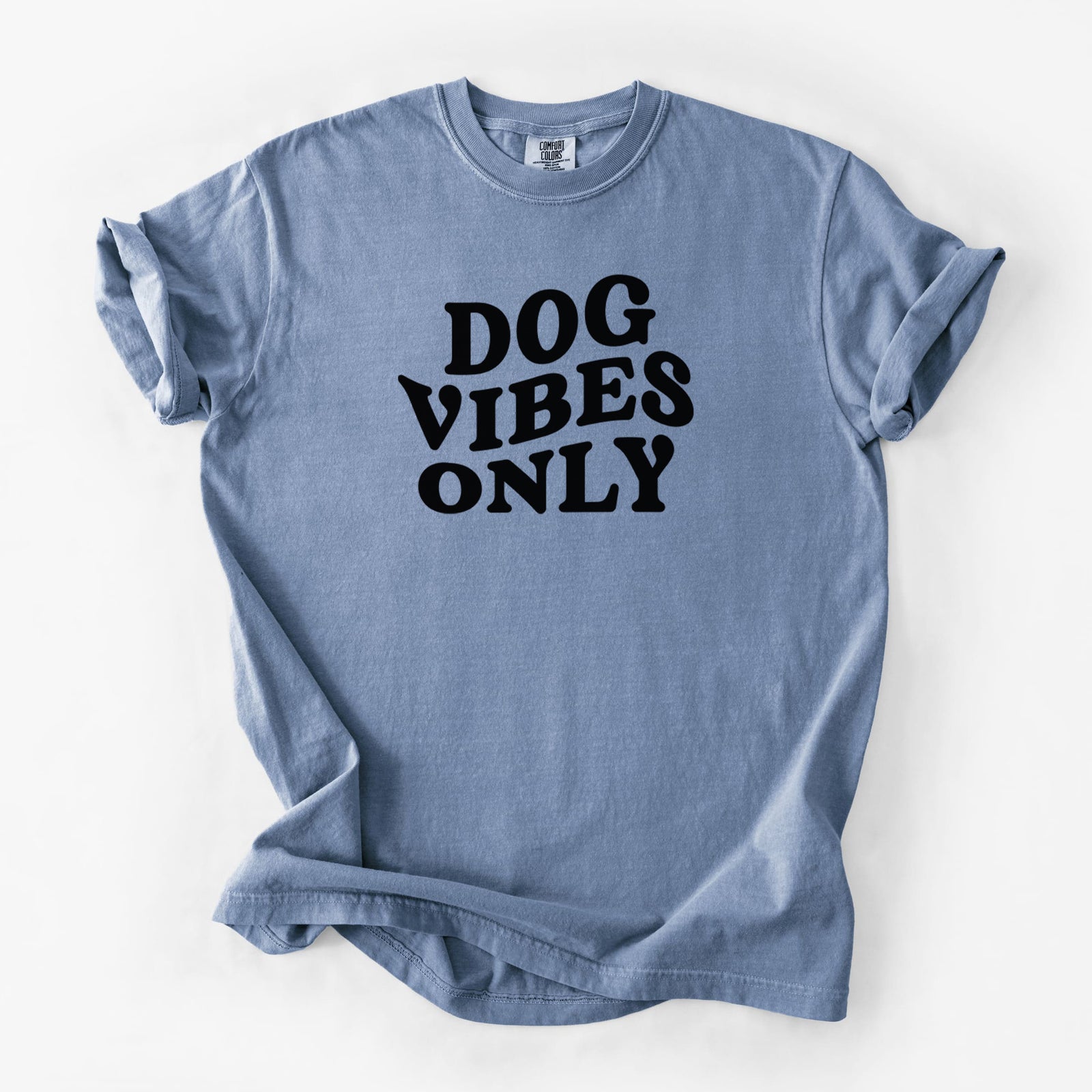 Dog Vibes Only - Unisex Comfort Colors Garment-Dyed Heavyweight T-shirt in Blue Jean