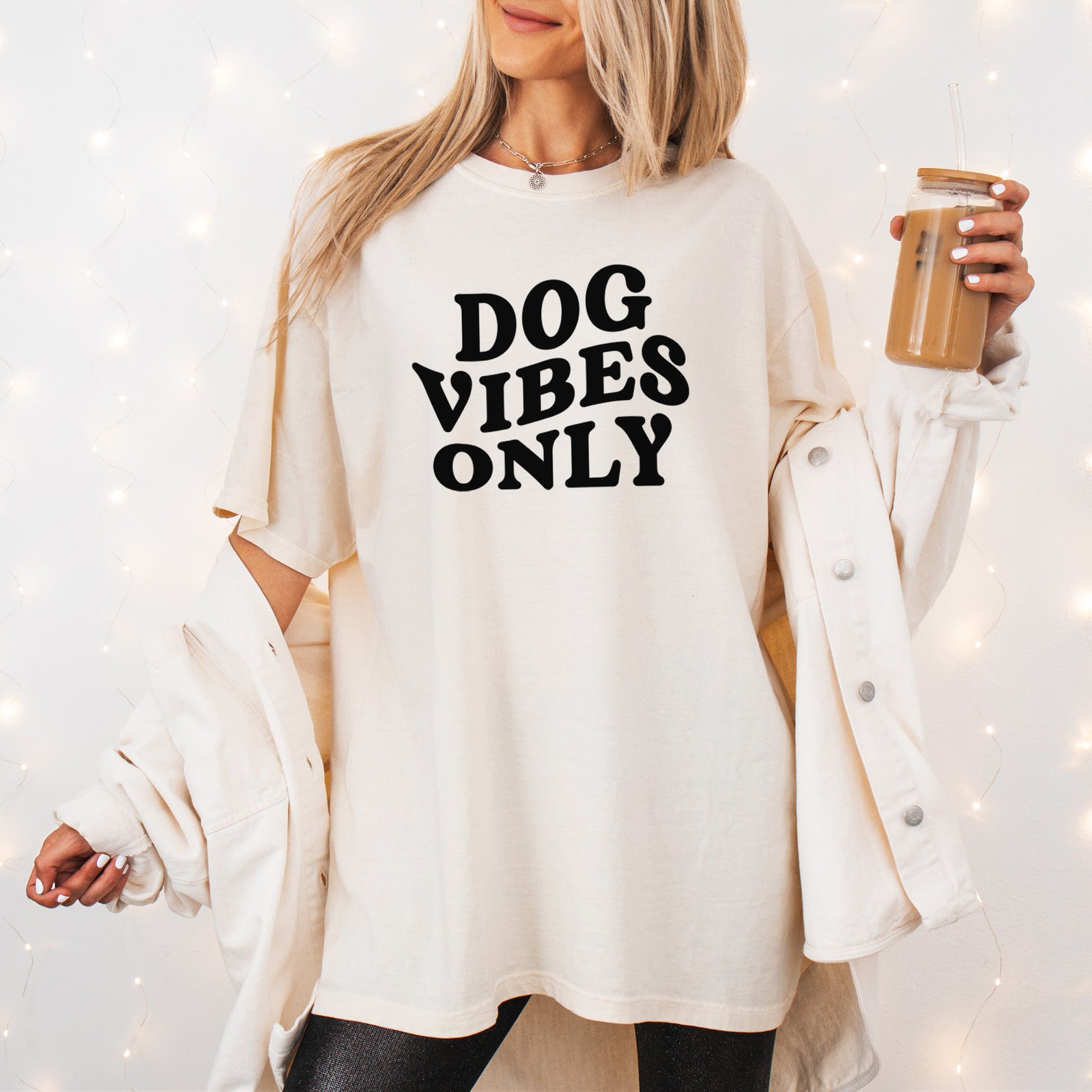 Dog Vibes Only - Unisex Comfort Colors Garment-Dyed Heavyweight T-shirt, worn by model