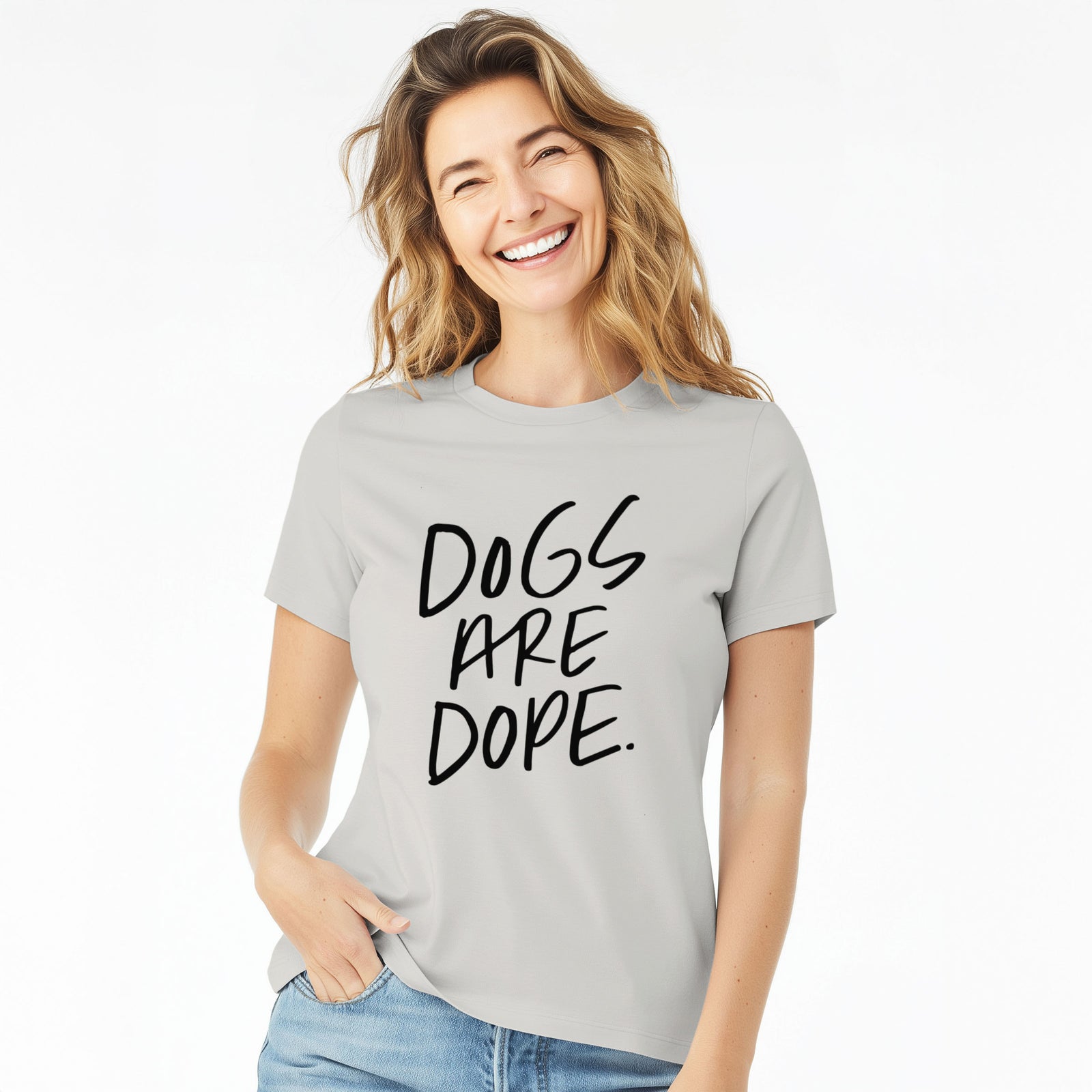 Dogs Are Dope - Women's Lightweight Relaxed Fit 100% Cotton Crewneck
