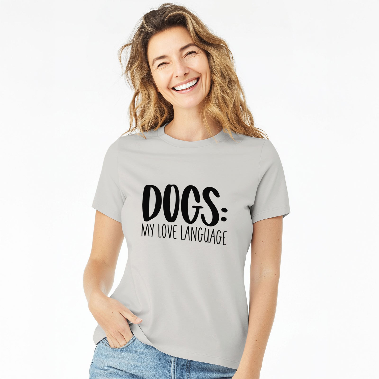 Dogs: My Love Language - Women's Lightweight Relaxed Fit 100% Cotton Crewneck