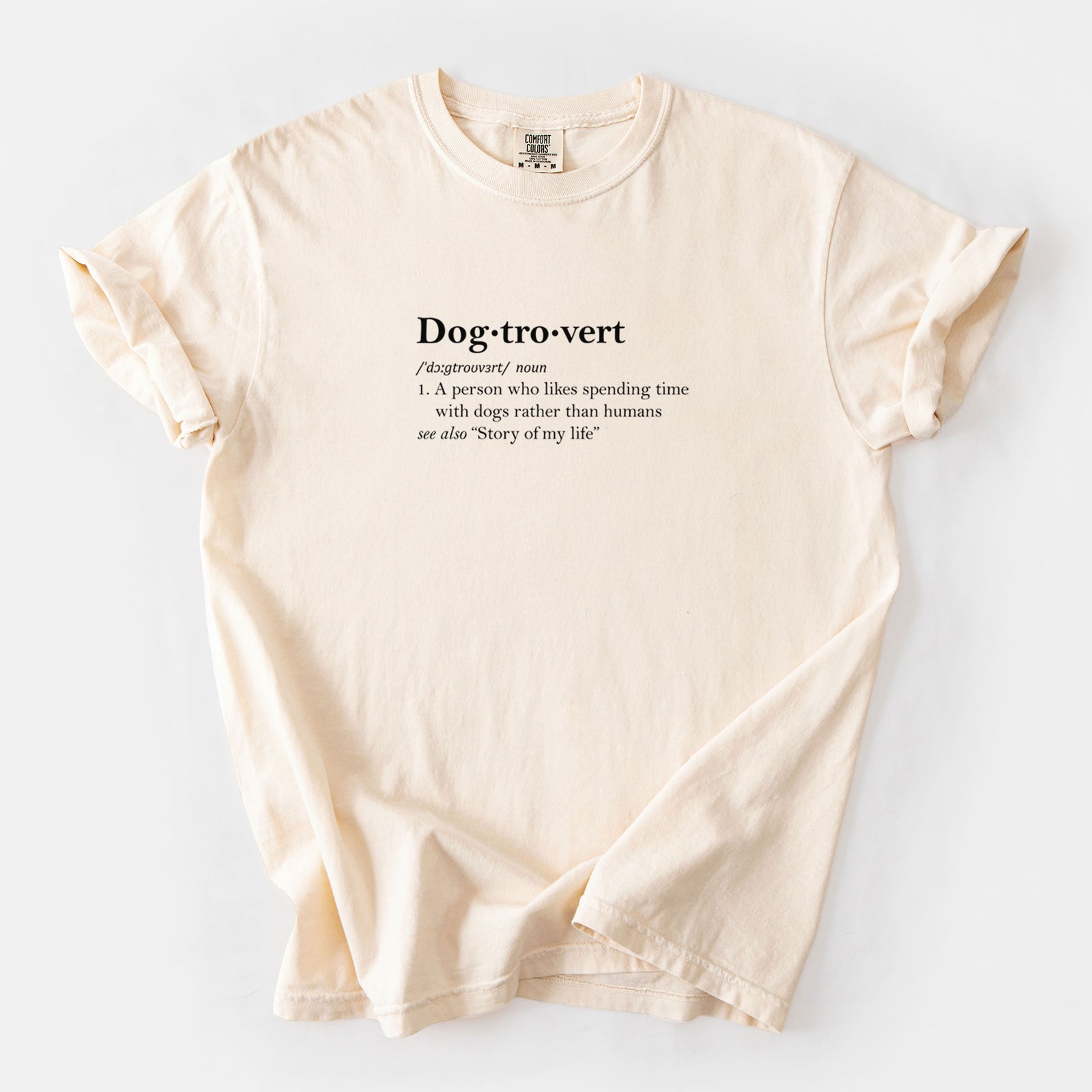 Dogtrovert Definition - Unisex Comfort Colors Garment-Dyed Heavyweight T-shirt in Ivory