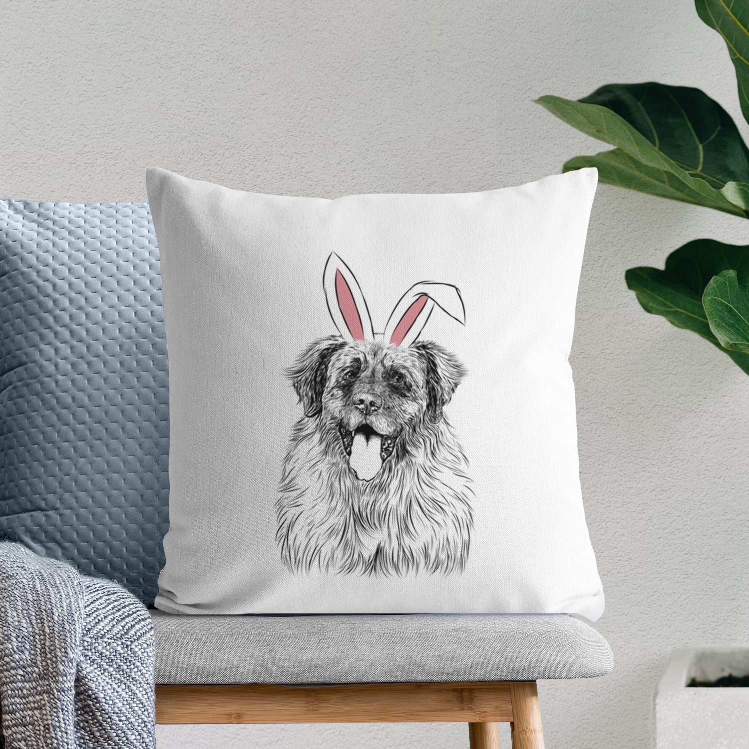 Bamboo the Leonberger - Throw Pillow Cover