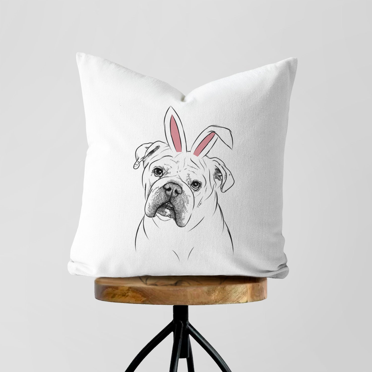 Blossom the English Bulldog - Throw Pillow Cover