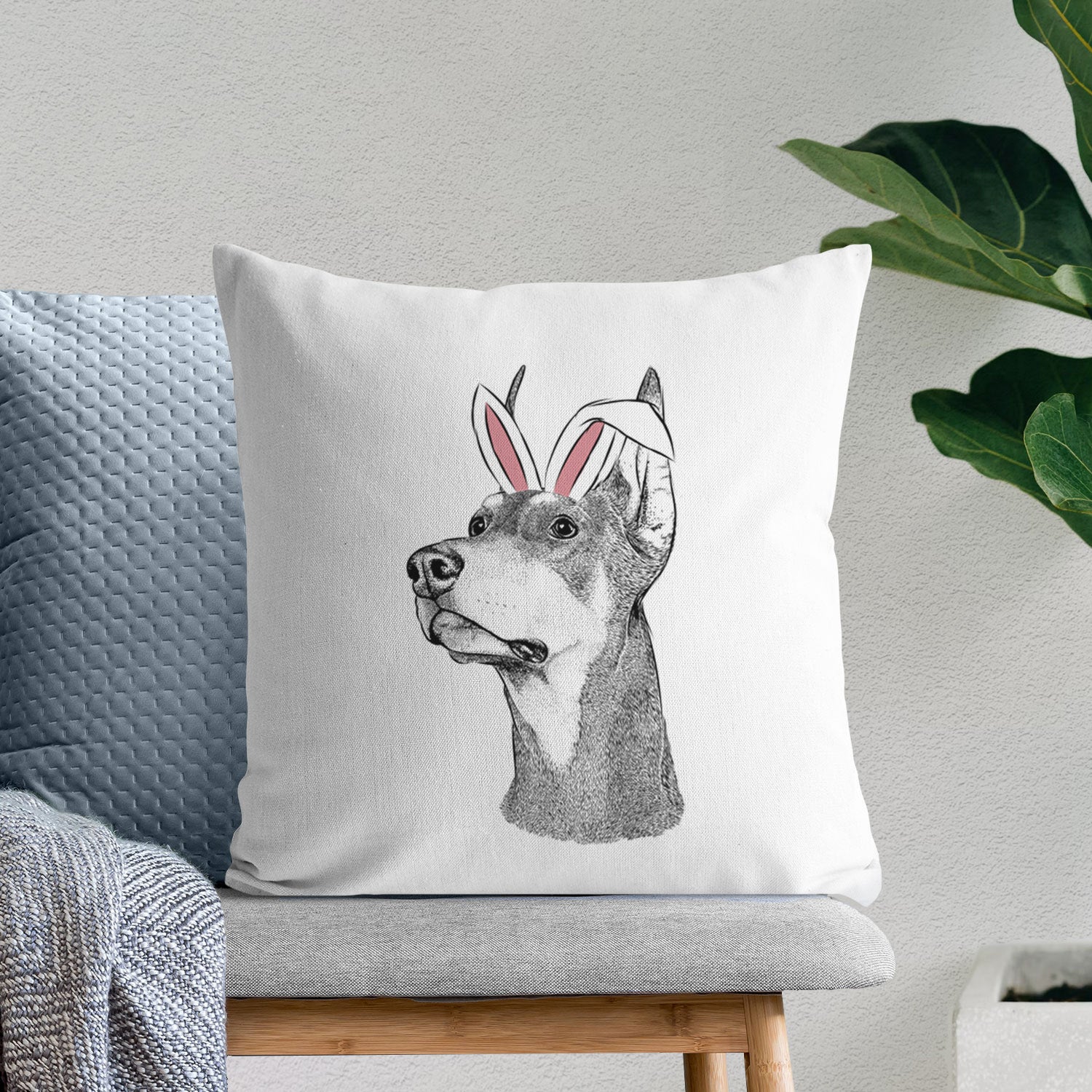Cenza the Doberman Pinscher - Throw Pillow Cover