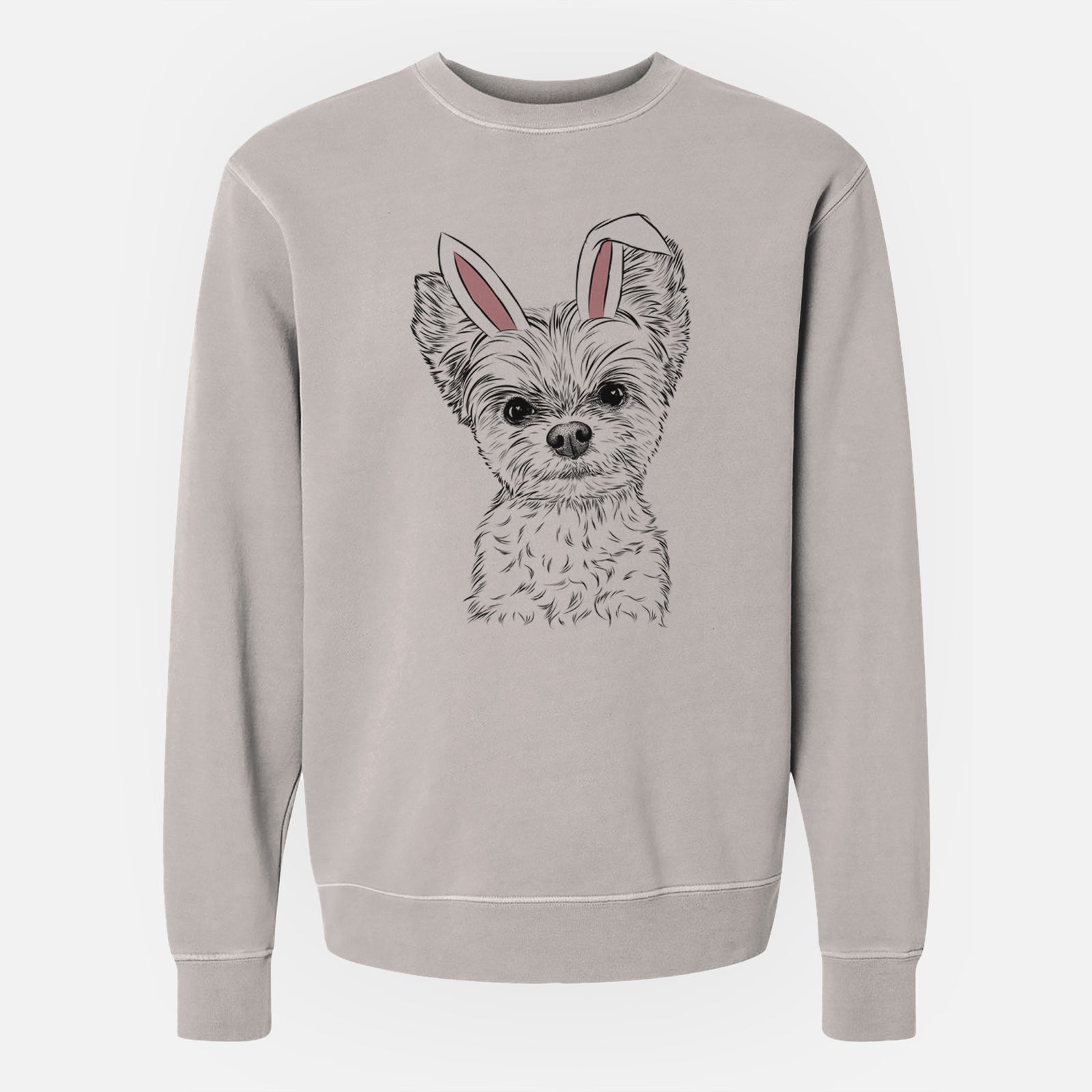 Easter Chance the Yapper the Yorkshire Terrier - Unisex Pigment Dyed Crew Sweatshirt