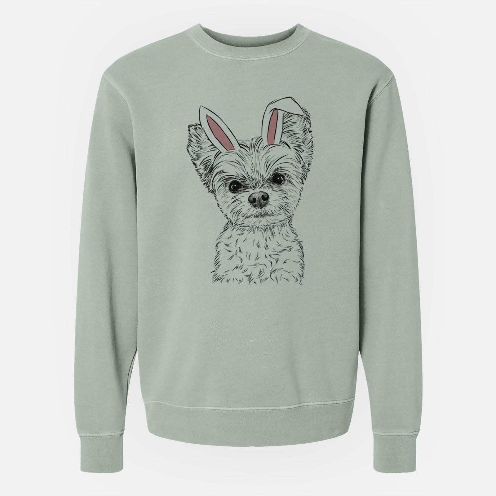 Easter Chance the Yapper the Yorkshire Terrier - Unisex Pigment Dyed Crew Sweatshirt